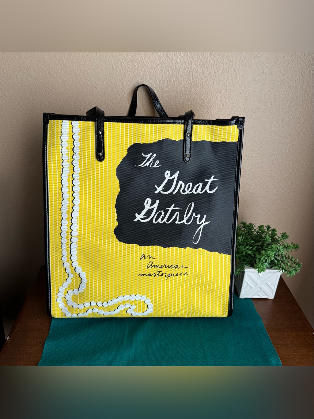 Kate Spade The Great Gatsby Yellow Striped Tote Bag
